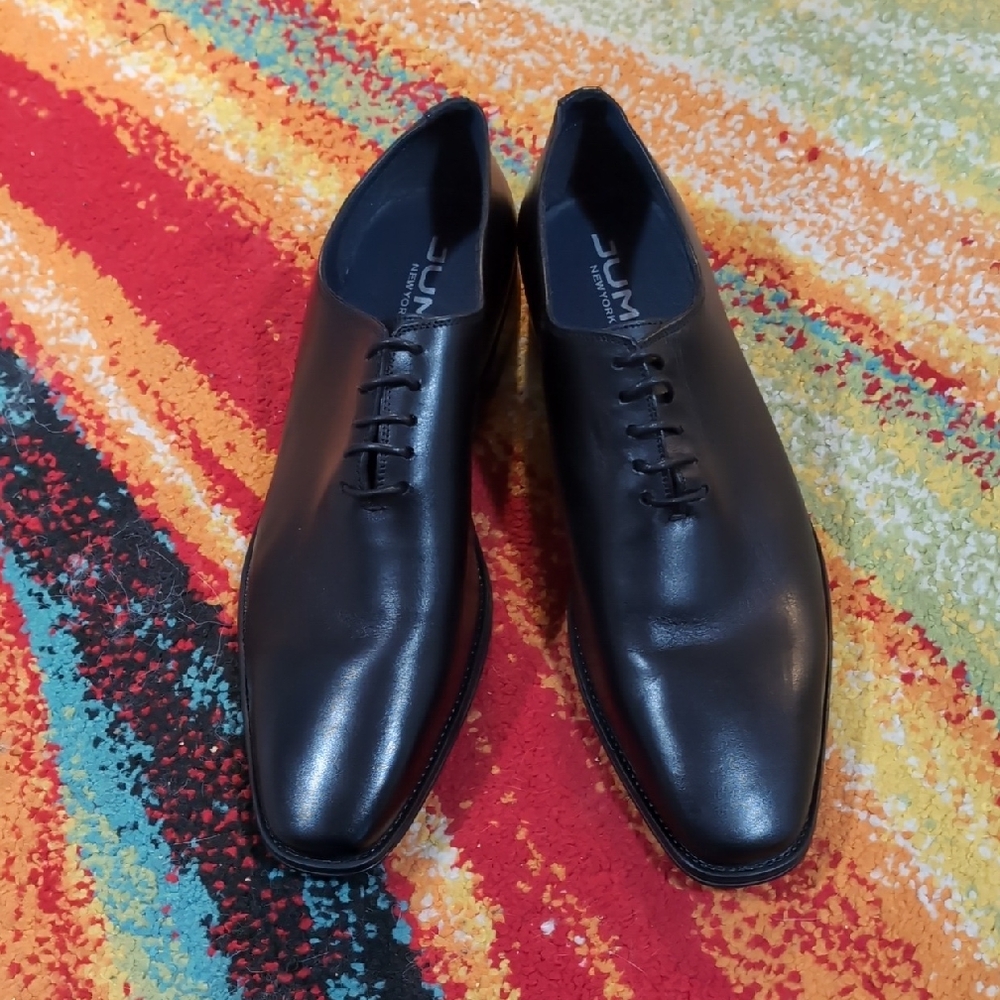 JUMP New York Men’s Black Oxford Dress Shoes Size 10 Formal Lace Up Square Toe